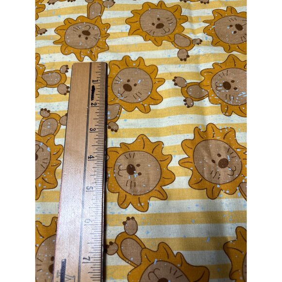 Joann Exclusive Lion Print Cotton Fabric 35x44" Yellow & Brown for Quilting & Cr - Picture 3 of 5